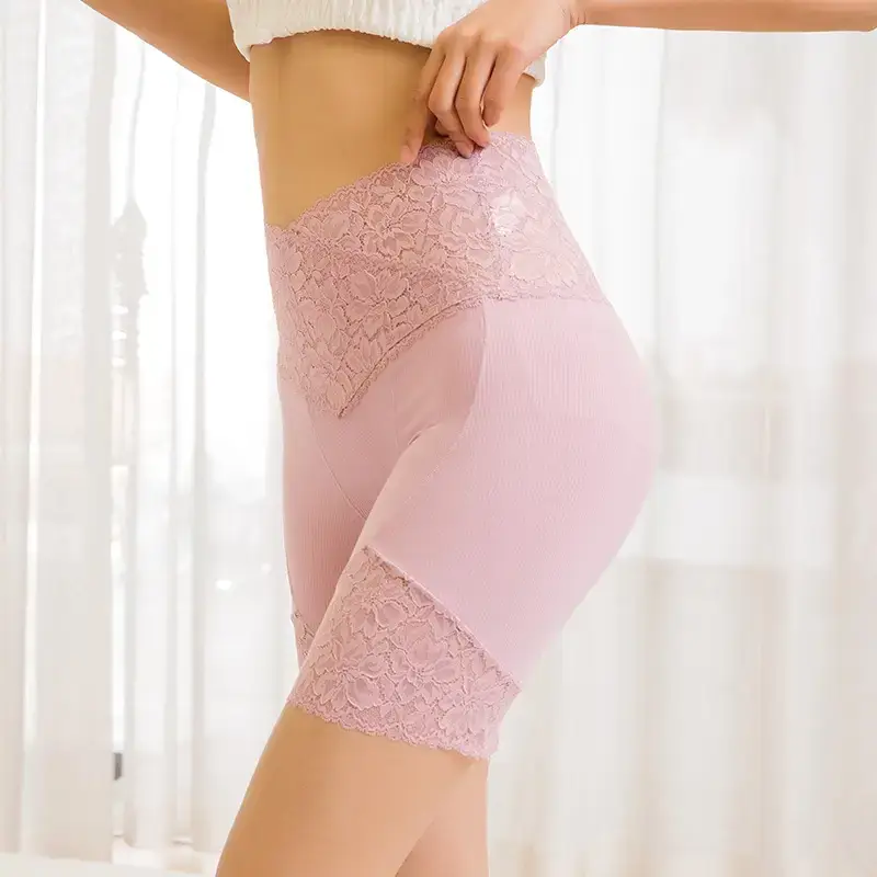 2020 Lace Hip Slim Fit Leggings Solid Color Korean Style - Image 5