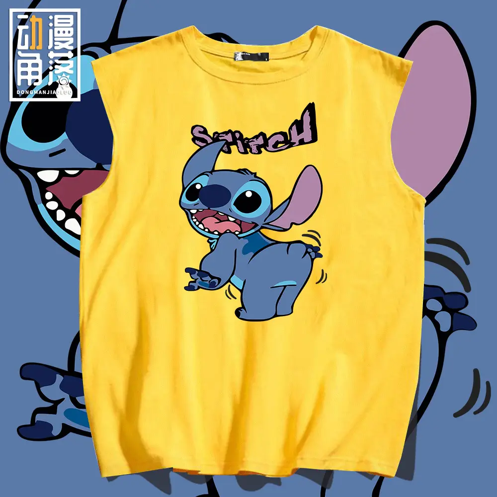 Men's Red Stitched Cartoon Vest Sleeveless Pure Cotton Summer - Image 9