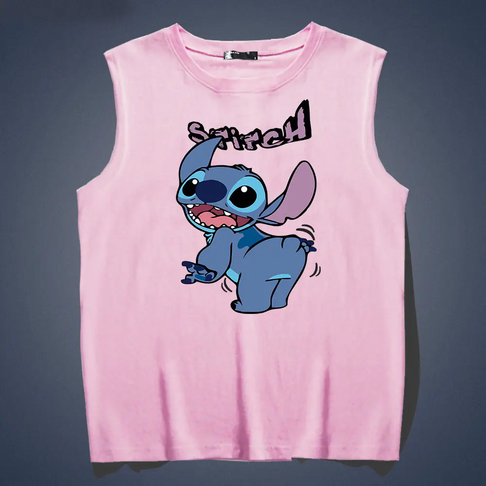 Men's Red Stitched Cartoon Vest Sleeveless Pure Cotton Summer - Image 6