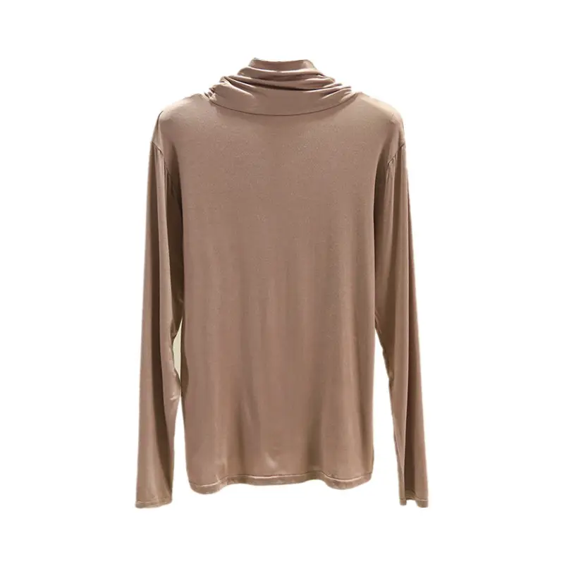 Black Long Sleeve T-shirt Women High Collar Spring Autumn - Image 13