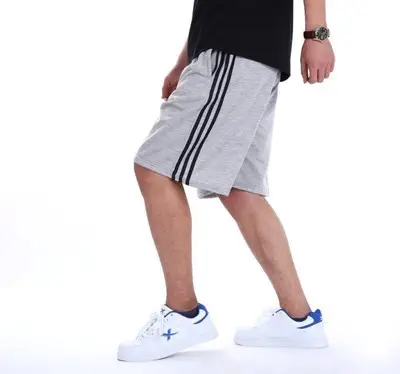 Men Black Striped Shorts Summer Fitness Wear - Image 6