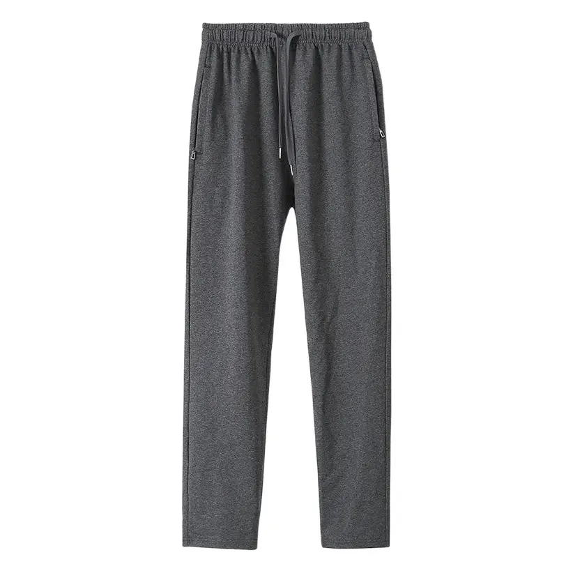Men Grey Knitted Sweatpants Loose Wide Leg Straight Fit