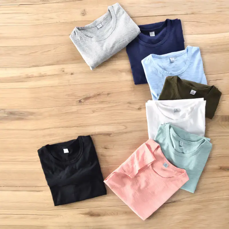 Men Grey Cotton T-Shirt Short Sleeve Crew Neck