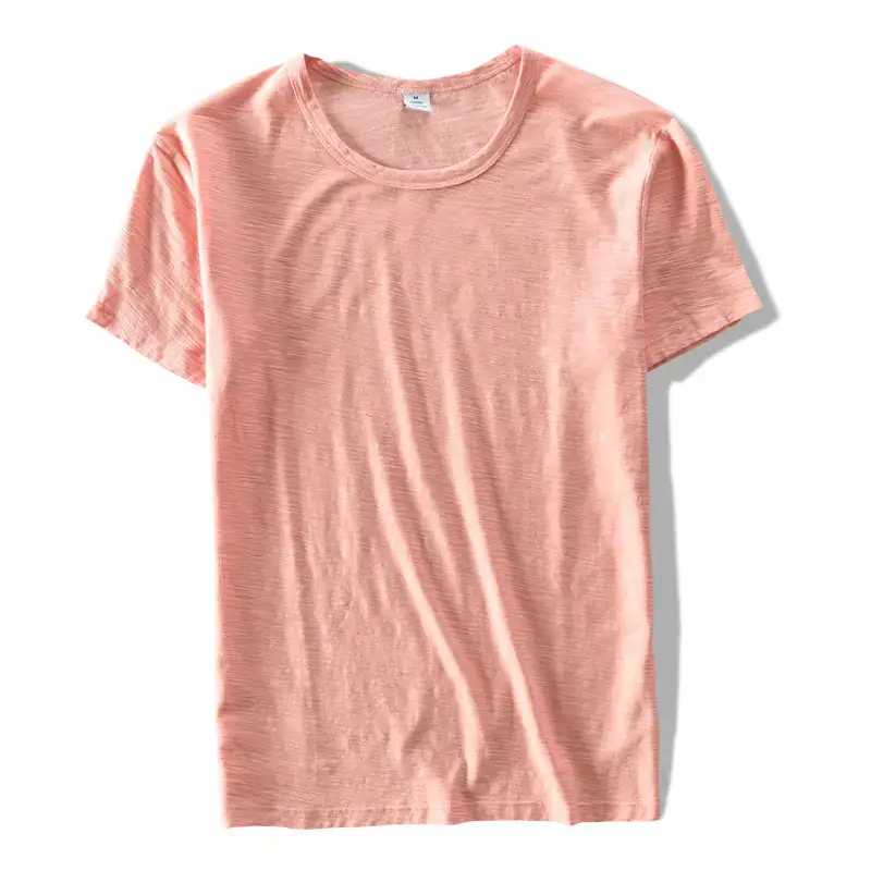 Men Grey Cotton T-Shirt Short Sleeve Crew Neck