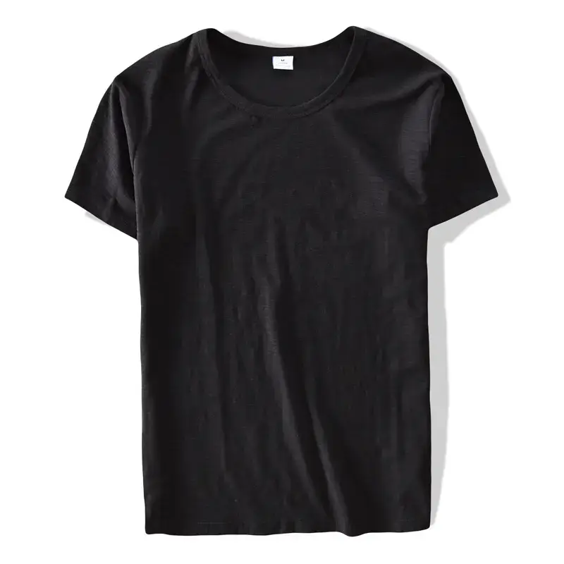 Men Grey Cotton T-Shirt Short Sleeve Crew Neck