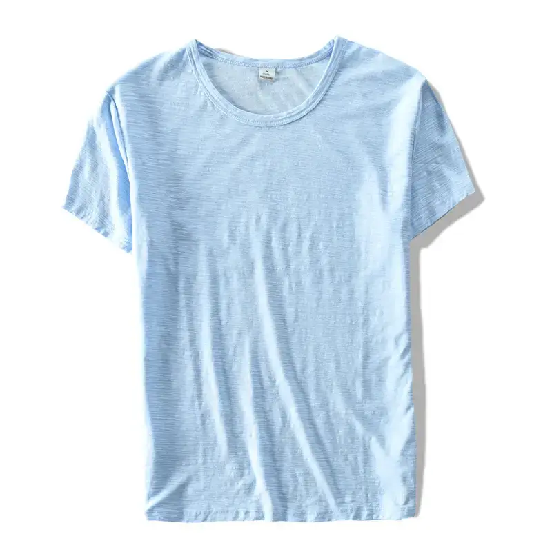 Men Grey Cotton T-Shirt Short Sleeve Crew Neck