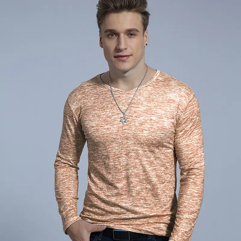 Men Marbled Long Sleeve T-Shirt Pink - Image 8