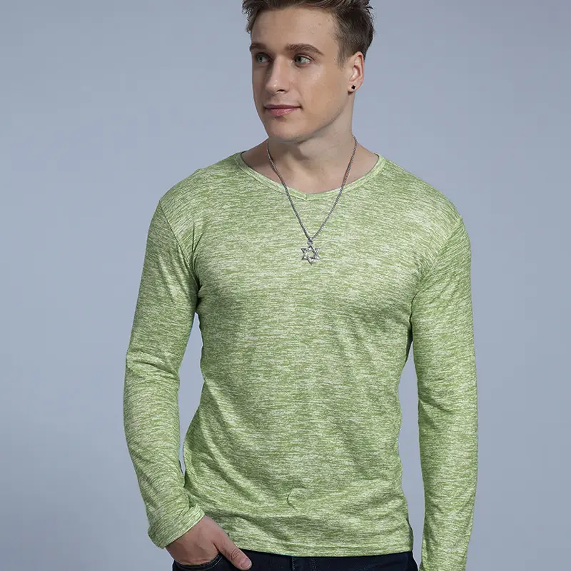 Men Marbled Long Sleeve T-Shirt Pink - Image 6