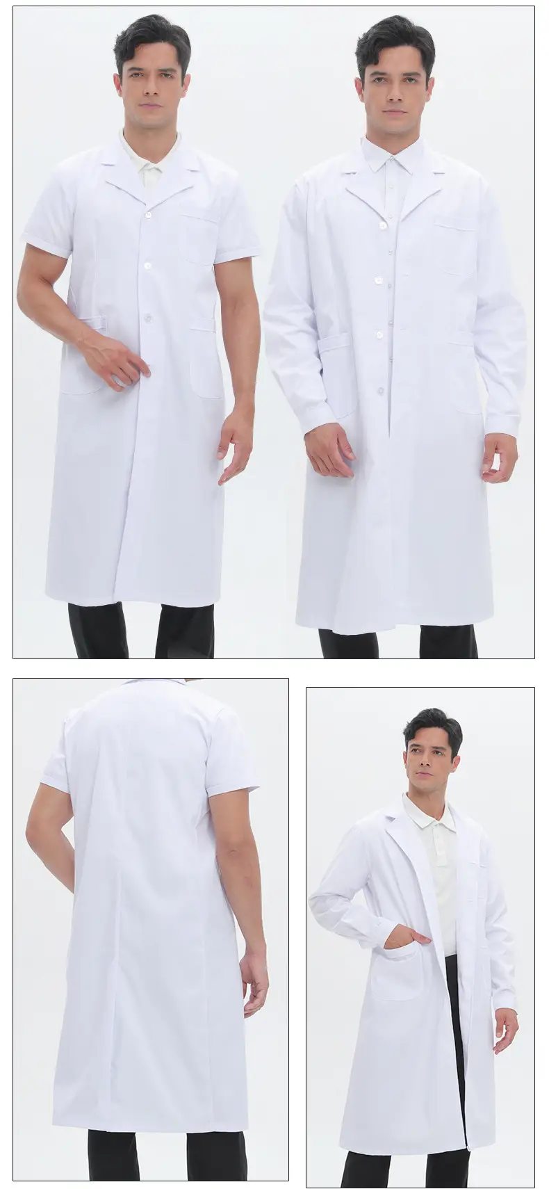 Doctor White Coat Long Sleeve Summer Dentist Uniform — feature 16