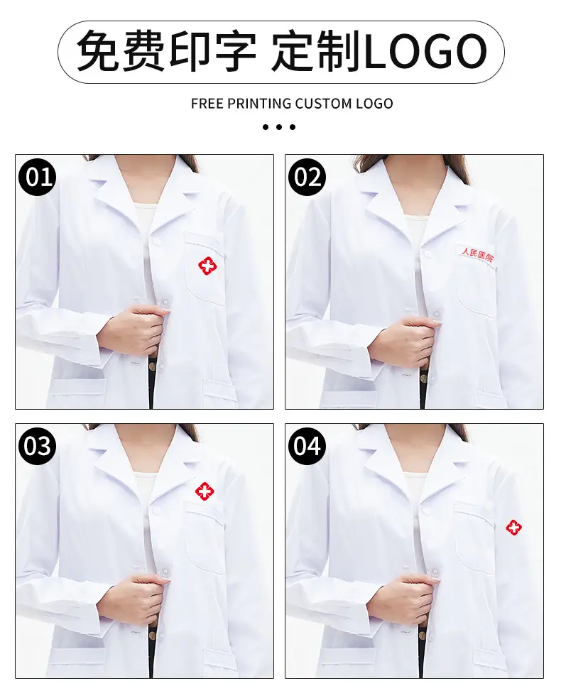 Doctor White Coat Long Sleeve Summer Dentist Uniform — feature 17