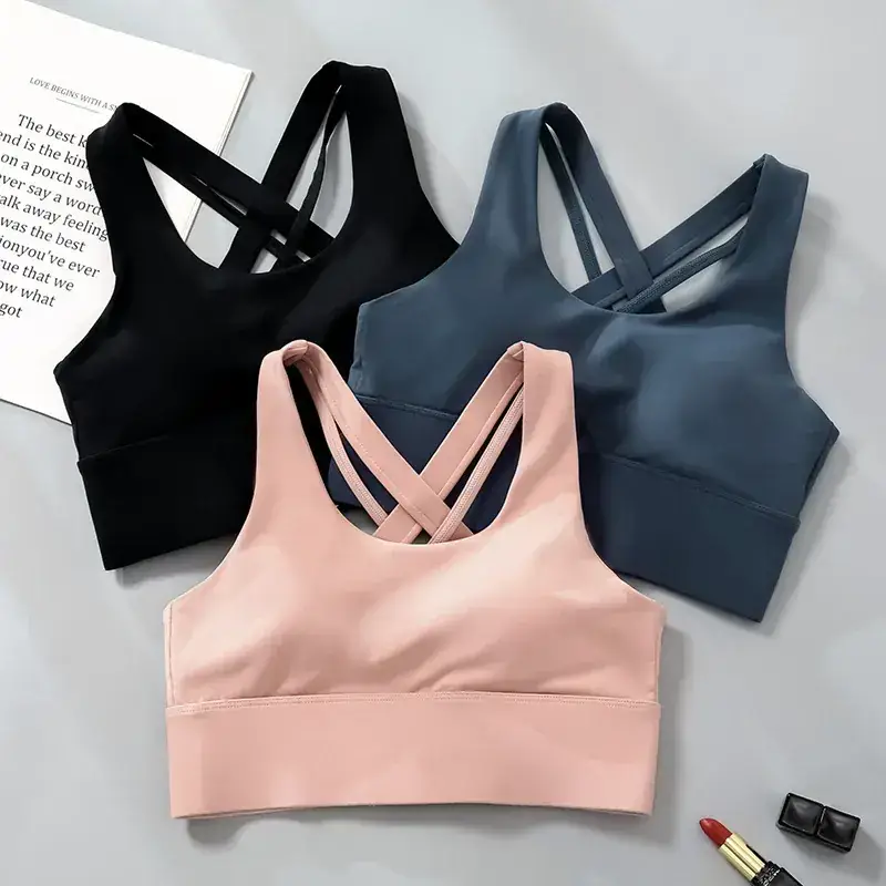 Plus Size Cross Back Sports Bra Yoga Running Vest
