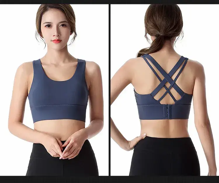 Plus Size Cross Back Sports Bra Yoga Running Vest — feature 14