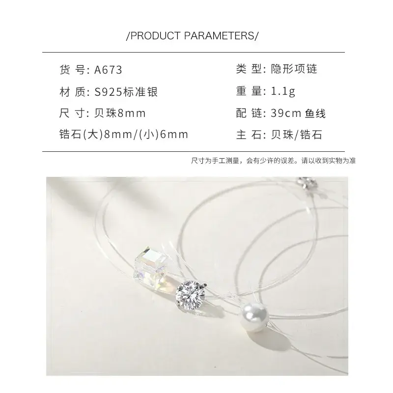 S925 Sterling Silver Moissanite Necklace with Zircon Pendant - Image 12