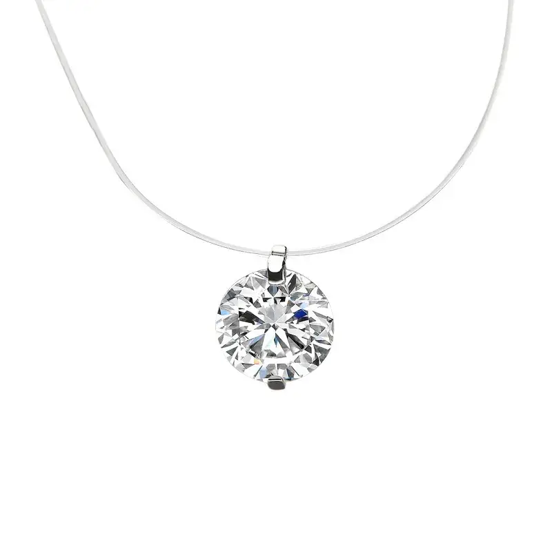 S925 Sterling Silver Moissanite Necklace with Zircon Pendant - Image 13