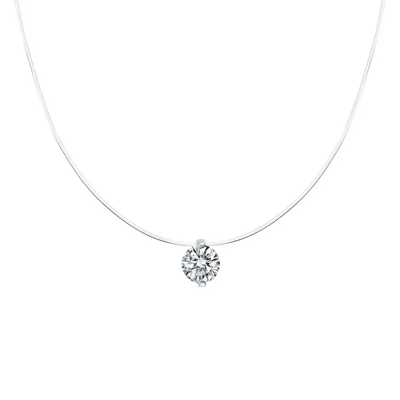 S925 Sterling Silver Moissanite Necklace with Zircon Pendant - Image 2