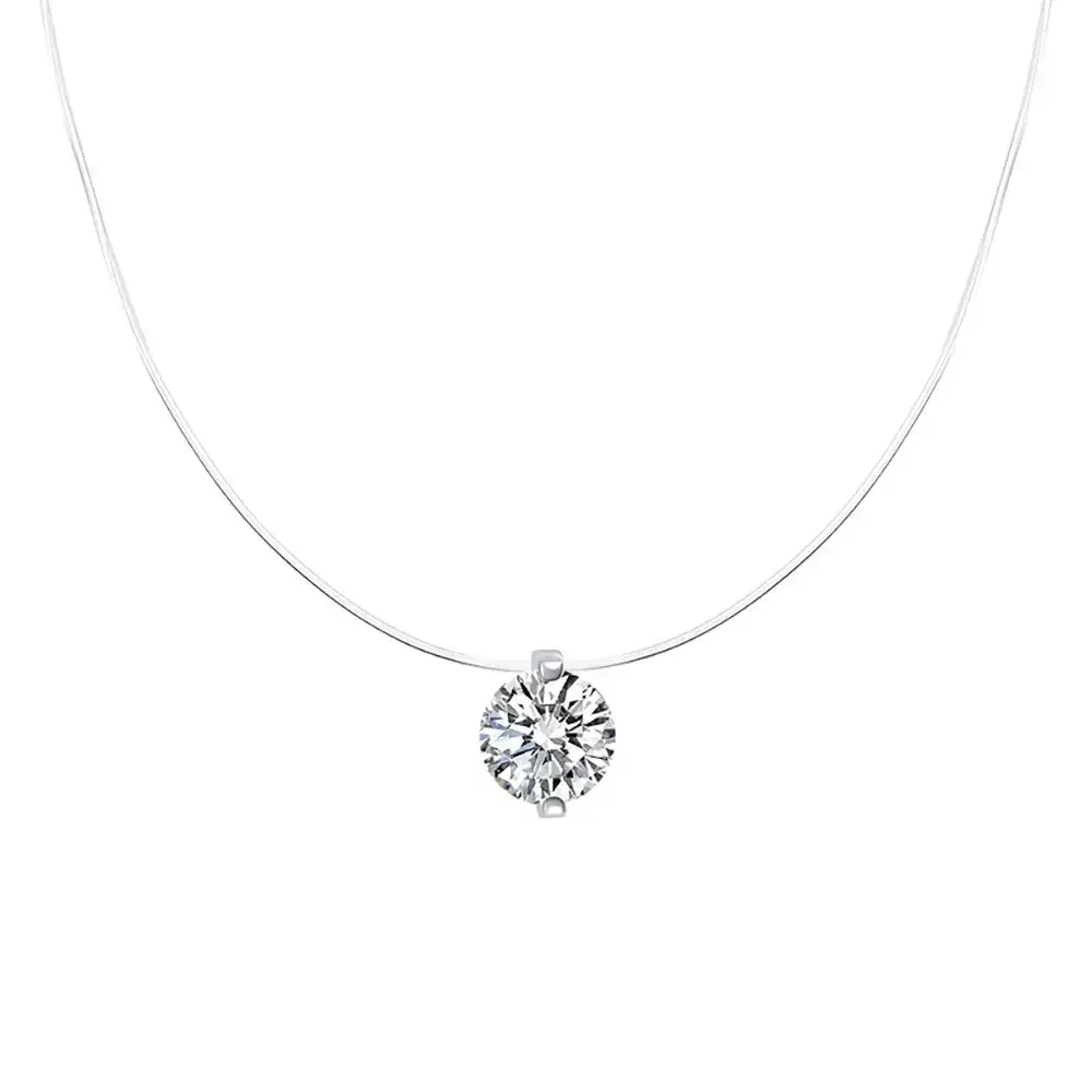 S925 Sterling Silver Moissanite Necklace with Zircon Pendant - Image 3