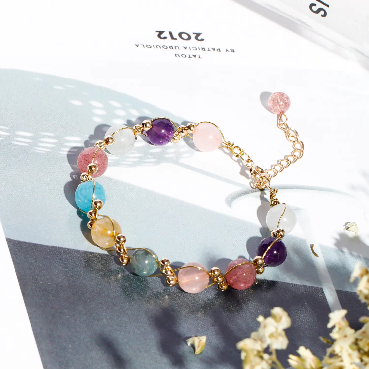 Badu Crystal Bracelet with Rose Quartz & Amethyst - Image 4