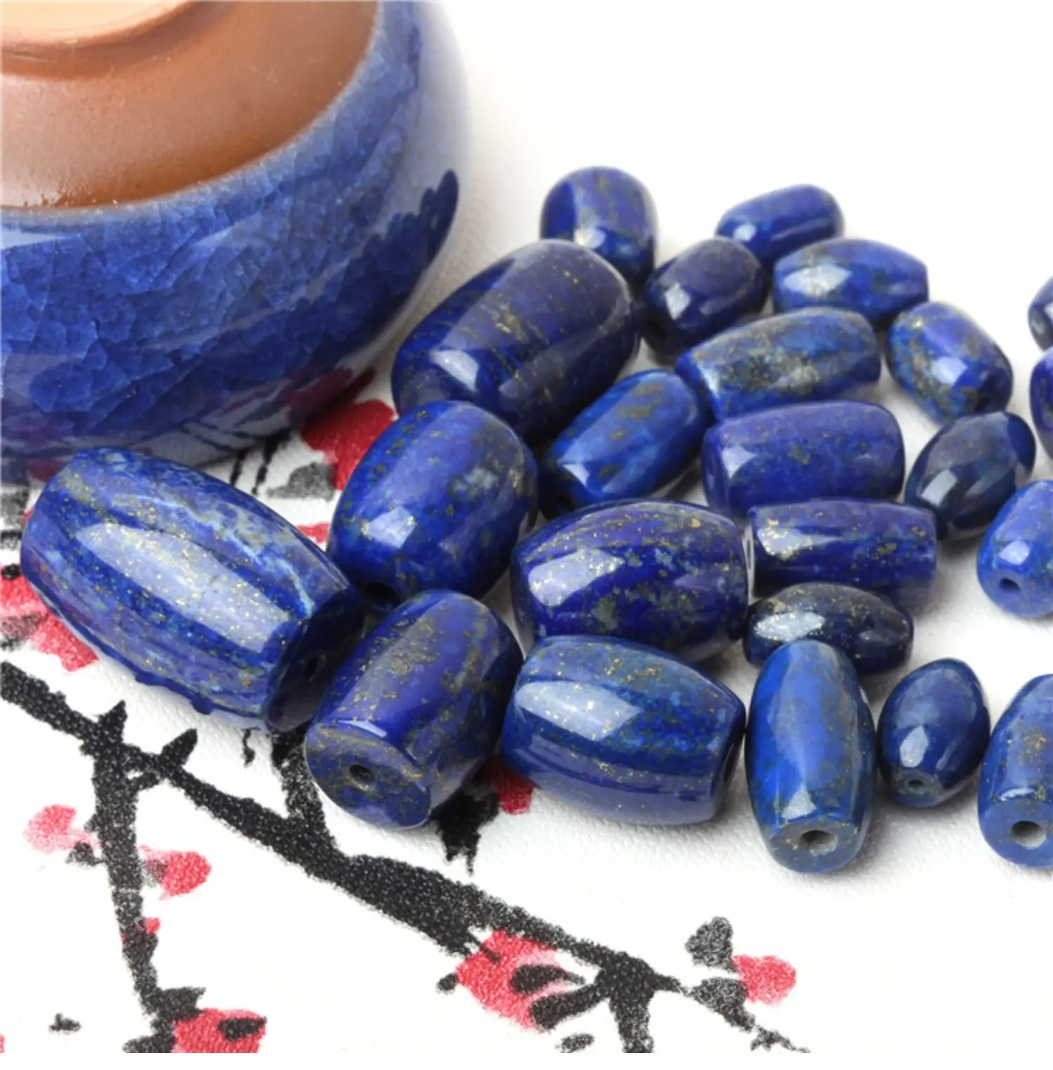 Raw Blue Lapis Lazule Bucket Beads Set — feature 8