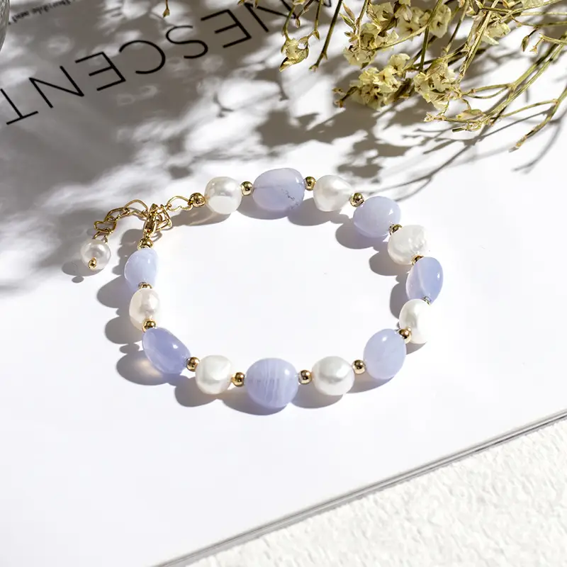 Badu Crystal Pearl Rose Quartz Bracelet Women's Korean Style Valentine's Gift - Image 3