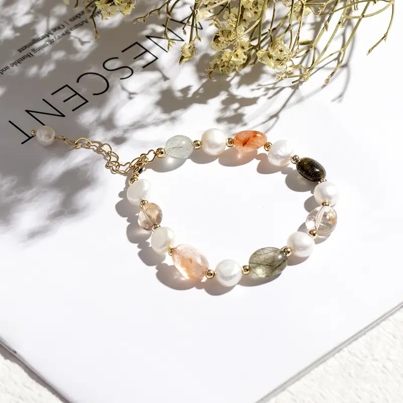 Badu Crystal Pearl Rose Quartz Bracelet Women's Korean Style Valentine's Gift - Image 7