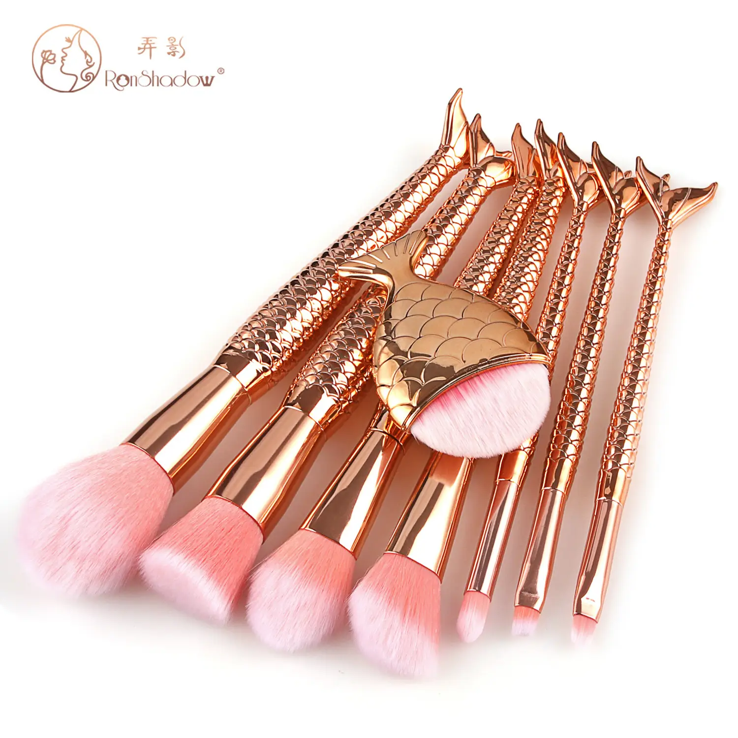 11 Pcs Mermaid Fish Tail Makeup Brushes Set