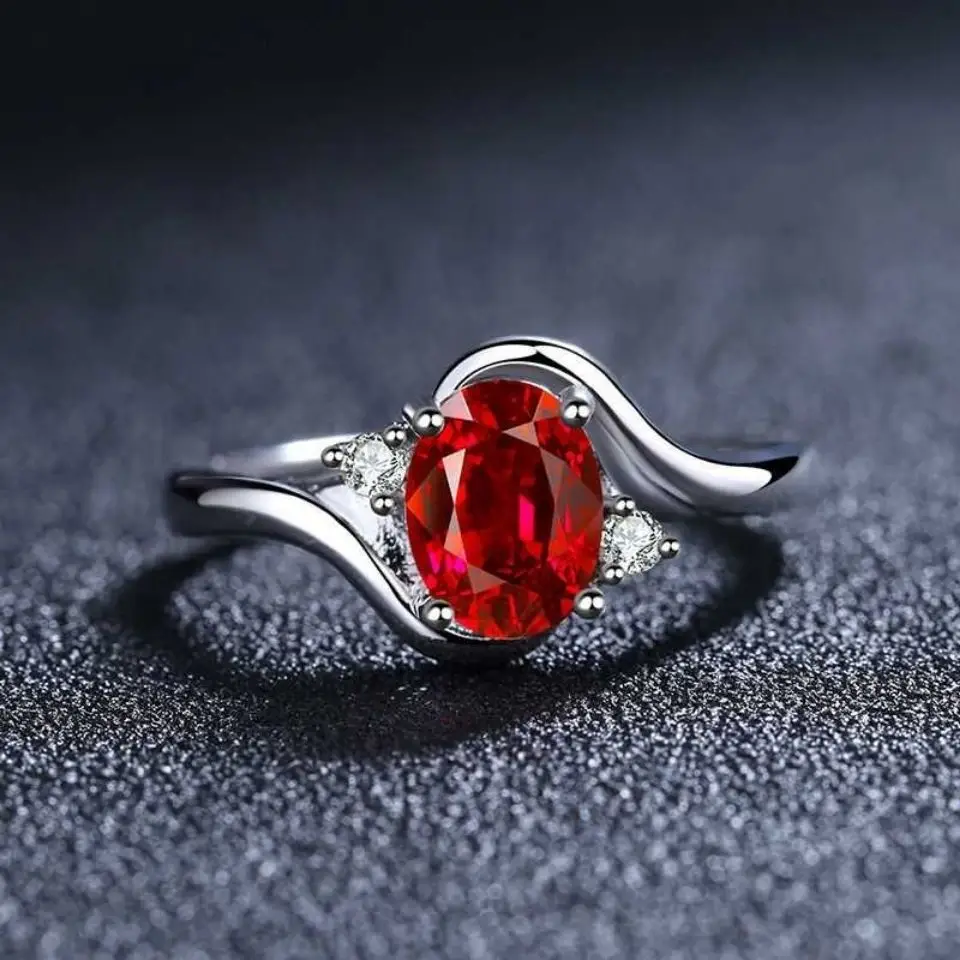 White Gold Sapphire Gem Ring for Women Elegant Design - Image 6
