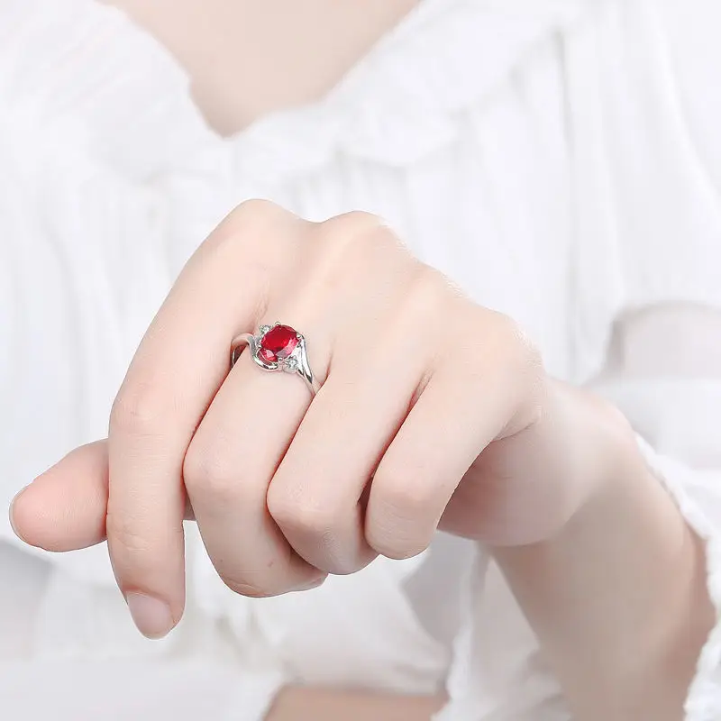 White Gold Sapphire Gem Ring for Women Elegant Design - Image 7