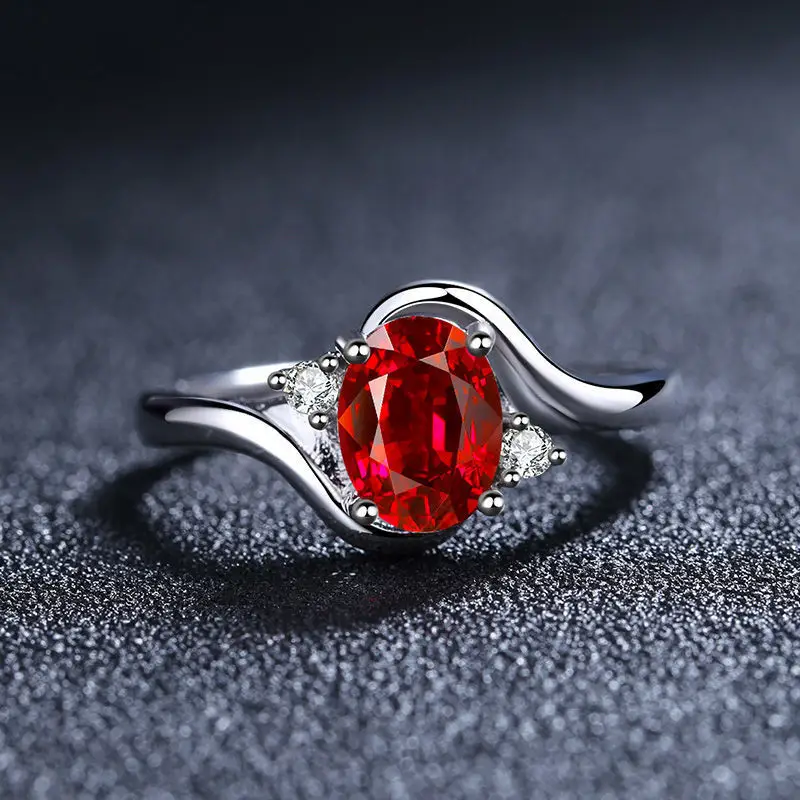 White Gold Sapphire Gem Ring for Women Elegant Design - Image 3
