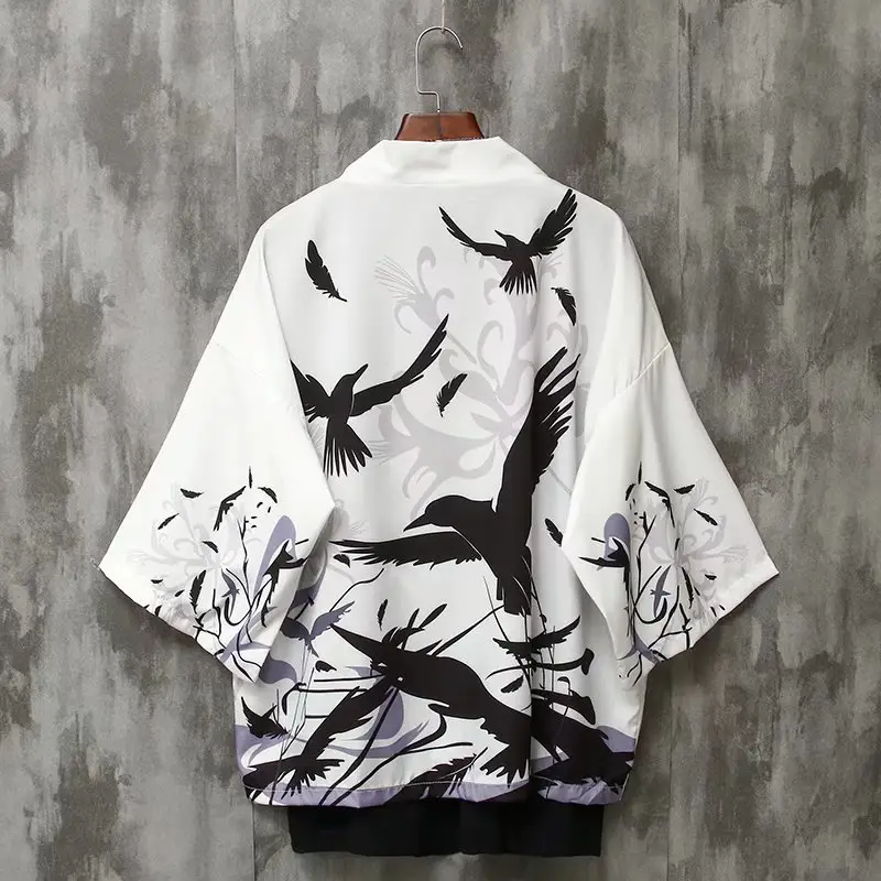 Japanese Style Dragon Print Sunscreen Coat for Men - Image 29