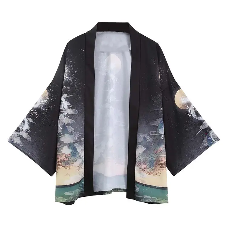 Japanese Style Dragon Print Sunscreen Coat for Men — feature 3