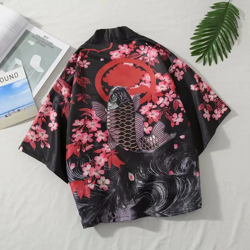 Japanese Style Dragon Print Sunscreen Coat for Men - Image 5