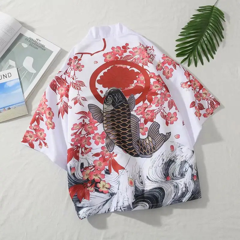 Japanese Style Dragon Print Sunscreen Coat for Men - Image 6
