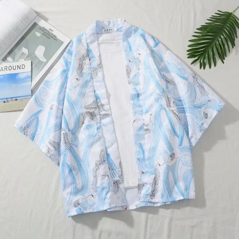 Japanese Style Dragon Print Sunscreen Coat for Men - Image 2