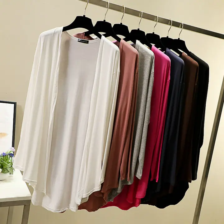 Women's White Modal Cardigan Large Loose Spring Summer Shirt - Image 8