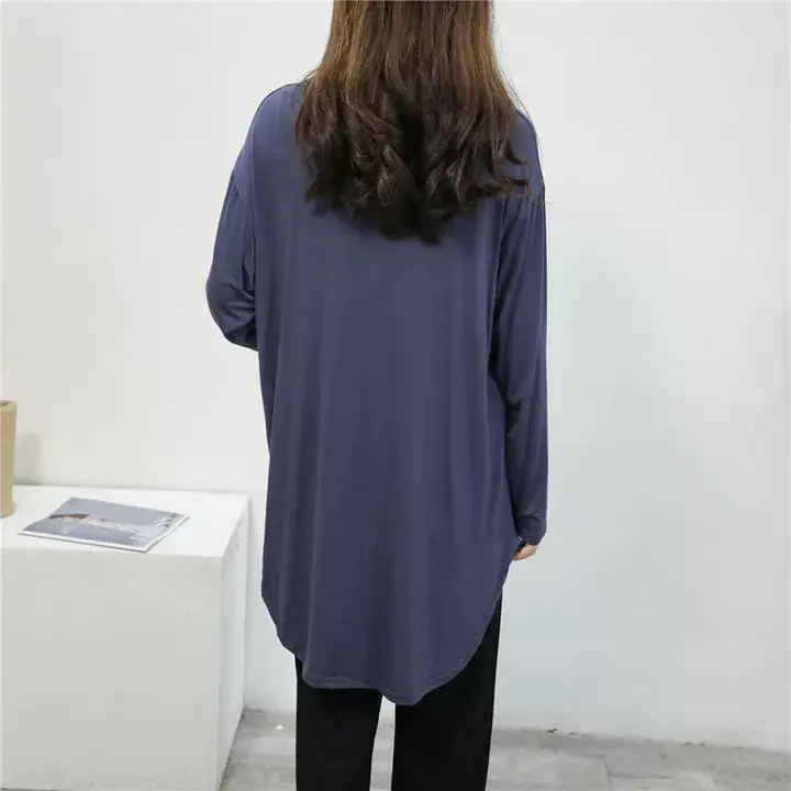 Women's White Modal Cardigan Large Loose Spring Summer Shirt — feature 15