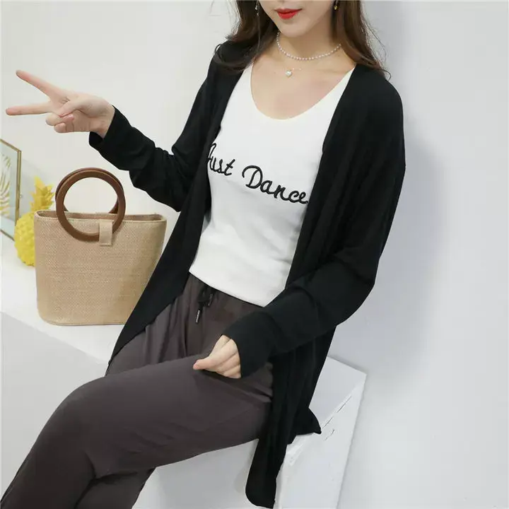 Women's White Modal Cardigan Large Loose Spring Summer Shirt — feature 7