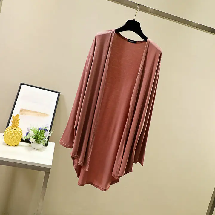 Women's White Modal Cardigan Large Loose Spring Summer Shirt - Image 3