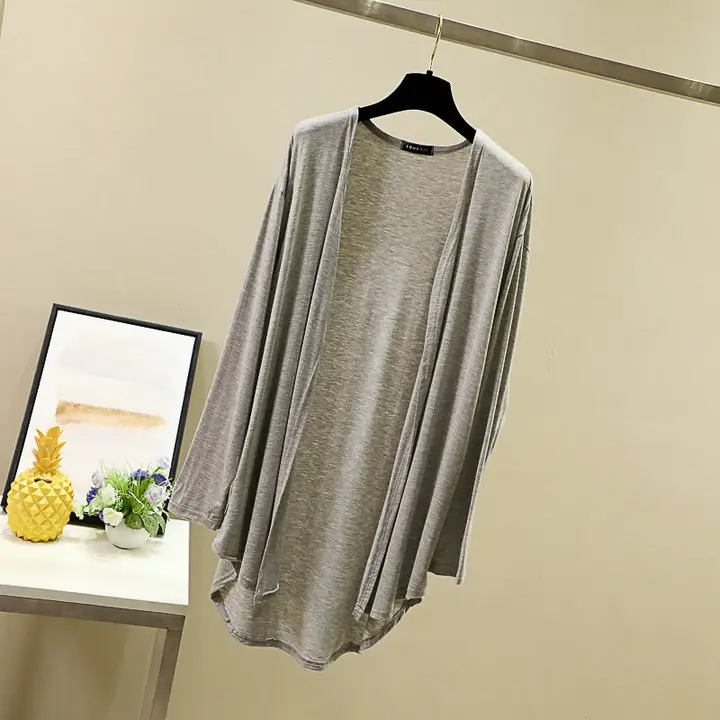 Women's White Modal Cardigan Large Loose Spring Summer Shirt - Image 4