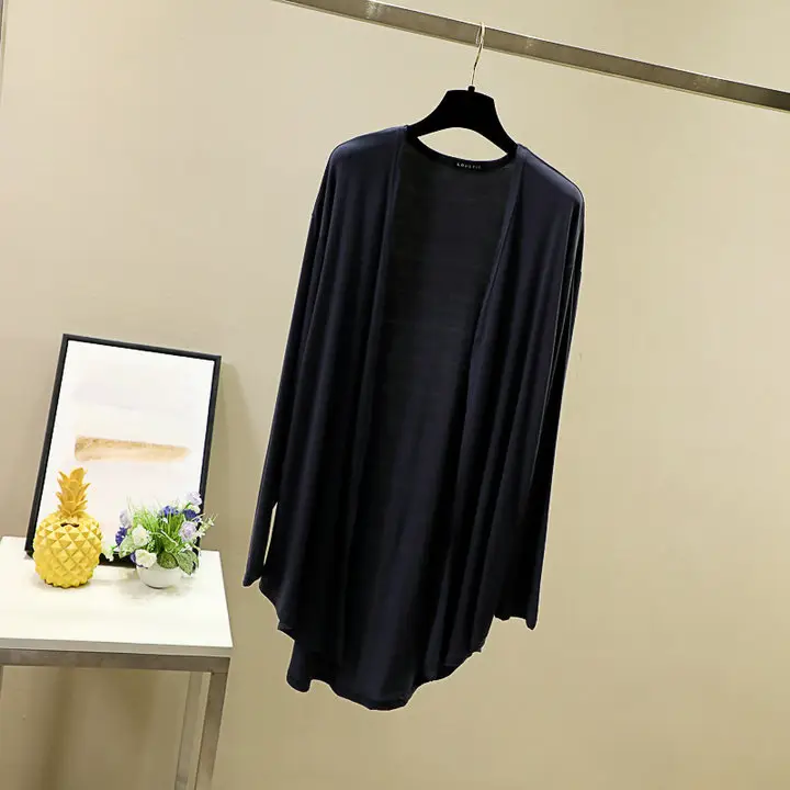 Women's White Modal Cardigan Large Loose Spring Summer Shirt - Image 5