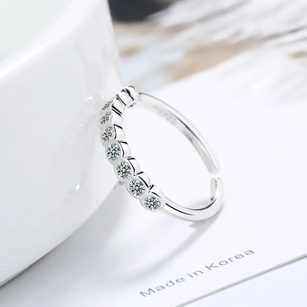 Women Japanese Korean Style Diamond Open Ring - Image 5