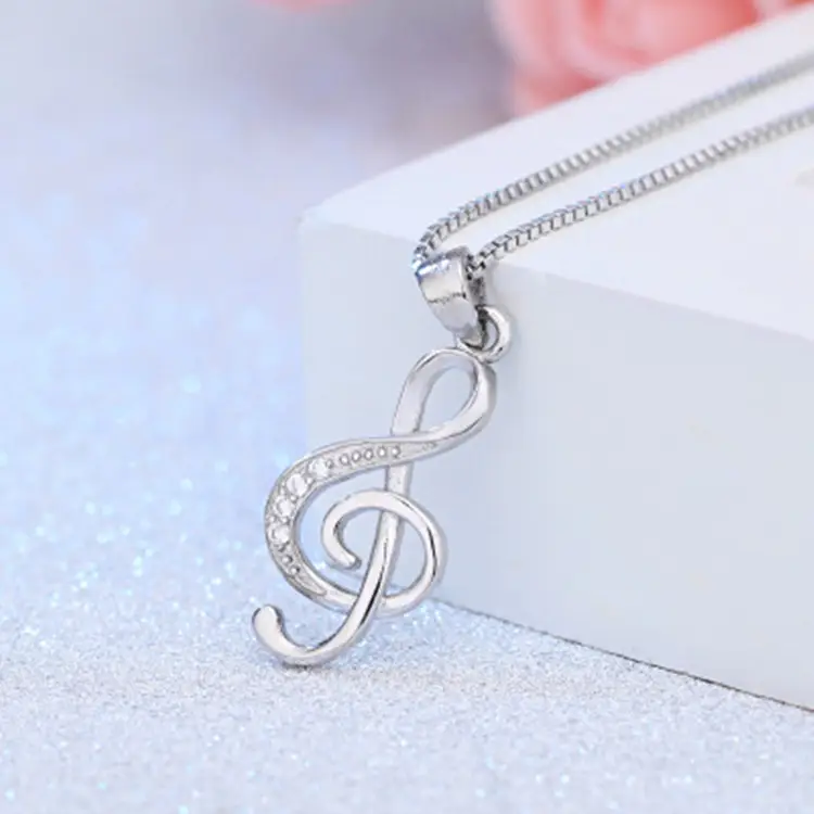 Silver Musical Note Pendant for Women - Image 4