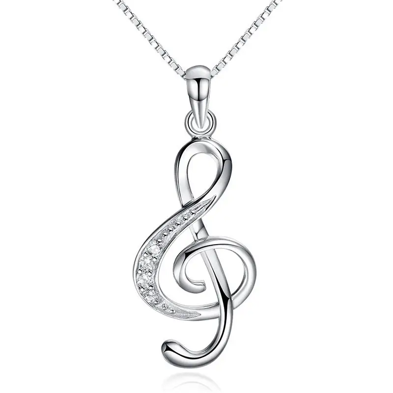 Silver Musical Note Pendant for Women - Image 5