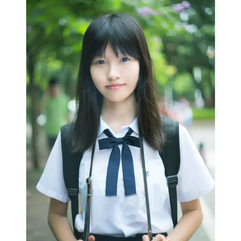 Navy Blue Satin Tie Bow Women's Uniform Accessory