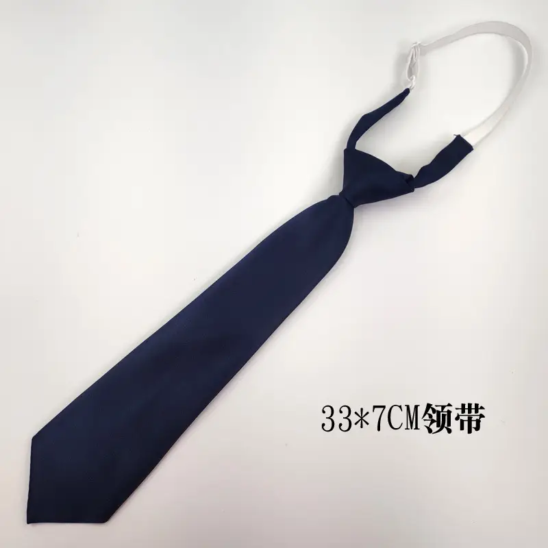 Navy Blue Satin Tie Bow Women's Uniform Accessory