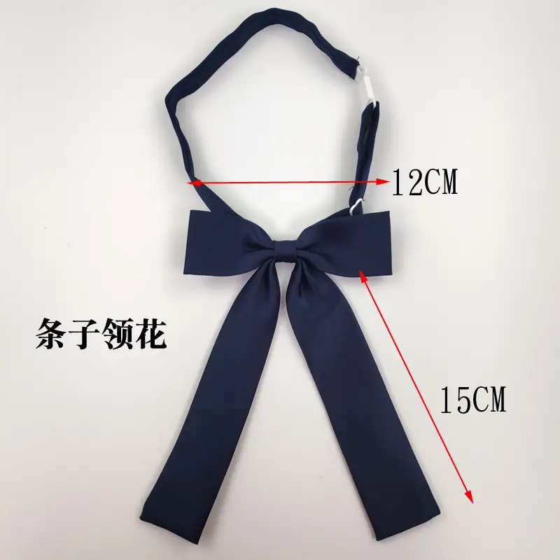 Navy Blue Satin Tie Bow Women's Uniform Accessory