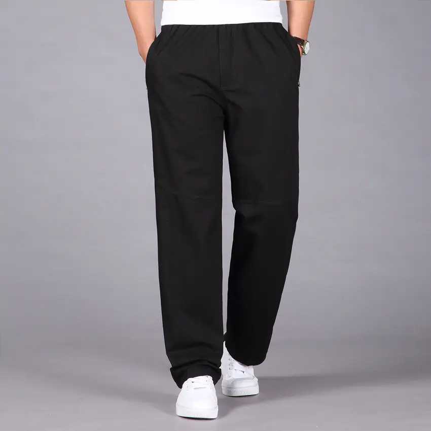 Men Black Korean Style Loose Fit Pants
