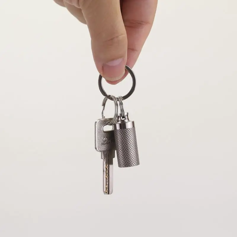Titanium Mini Pill Box Sealed Waterproof Portable Keychain - Image 2