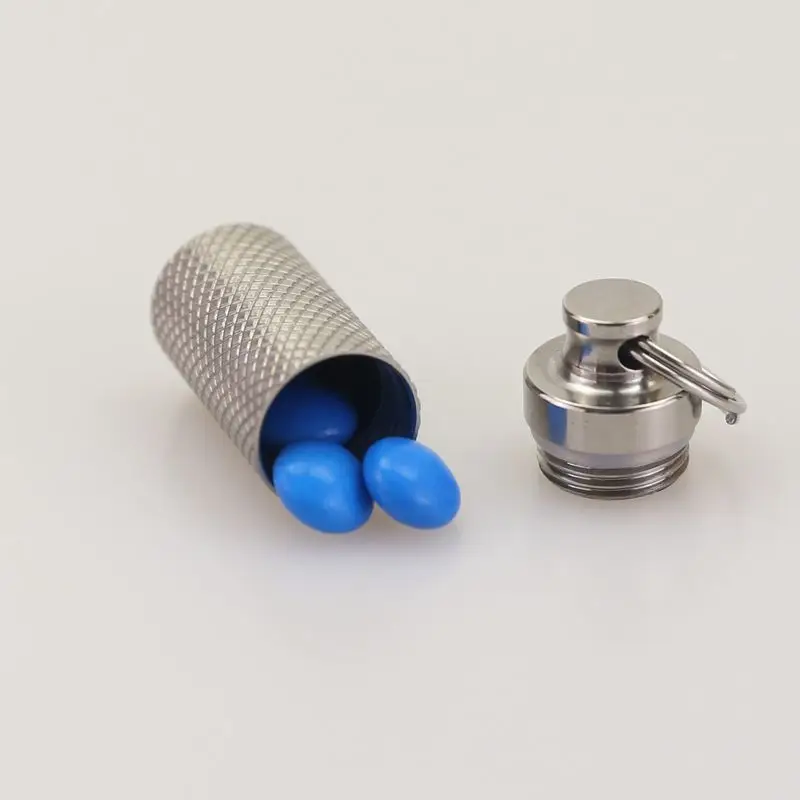 Titanium Mini Pill Box Sealed Waterproof Portable Keychain - Image 3