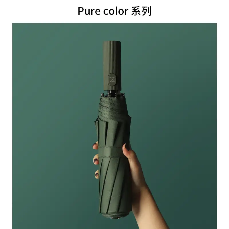 Black Full-Automatic Wind-Resistant Umbrella for Men Women - Image 32