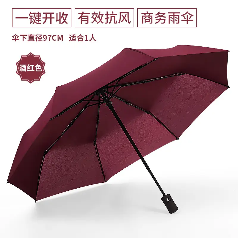 Black Full-Automatic Wind-Resistant Umbrella for Men Women - Image 11